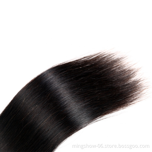 Straight Brazilian Hair Weave Bundles 100% Human Hair Bundles Natural Color Non Remy Hair Weave